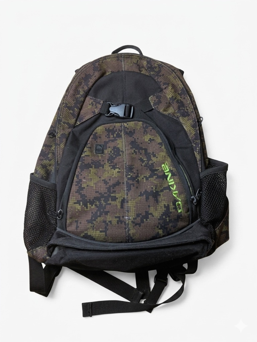 VTG Dakine Y2K Digital Camo Backpack - Green Logo & Tech Pockets